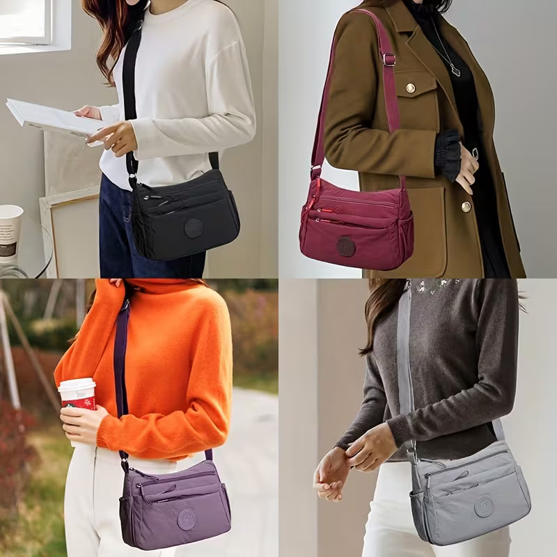 New Durable Nylon Fabric Multi-Pocket Adjustable Shoulder Crossbody Bag { Pack 2 }