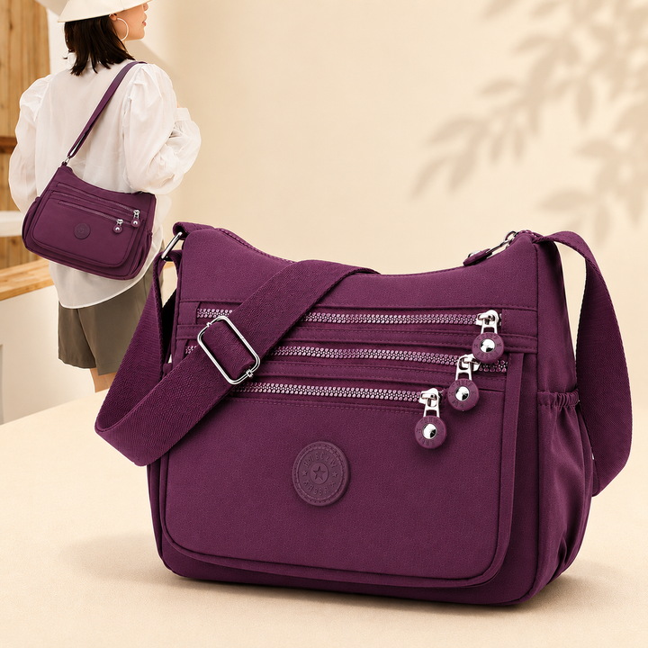 { Pack 2} Regular Women's Sling Crossbody Bag –Multi-Pocket Nylon Shoulder Water-Resistant Bag