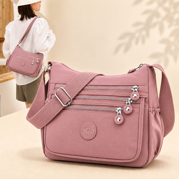 { Pack 2} Regular Women's Sling Crossbody Bag –Multi-Pocket Nylon Shoulder Water-Resistant Bag