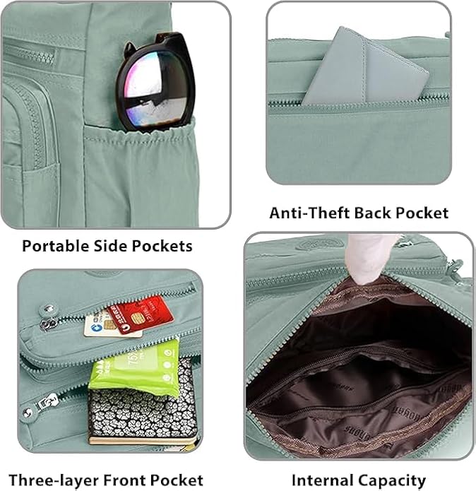 Women's Multi-Pocket Water-Resistant Crossbody Sling Bag { BUY 1 GET 1 – }