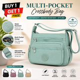 (BUY 1 GET 1) Regular Women's Sling Crossbody Bag –Multi-Pocket Nylon Shoulder Water-Resistant Bag