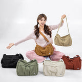 { Pack 2 } All-Purpose Lightweight Nylon Fabric Women Shoulder Bag with Large Capacity