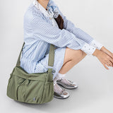 { Pack 2 } All-Purpose Lightweight Nylon Fabric Women Shoulder Bag with Large Capacity