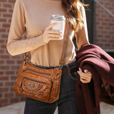 💐(Pack Of 2 ) 🔥🎁Women's Soft PU Crossbody Bag – Multiple Pockets for Perfect Organization 👜